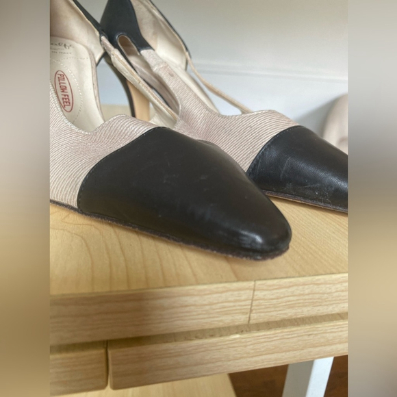 Luxury Italian Amalfi Heels Black Beige Glam Quiet Luxury Preppy Classic Capsule - Picture 4 of 9